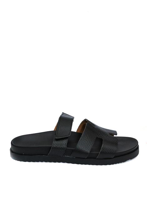 Black leather sandal VINCENT VEGA | MILOBUCCIA-NERO